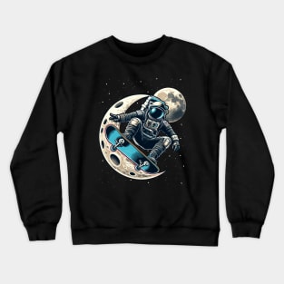 Astronaut Skateboarding Crewneck Sweatshirt